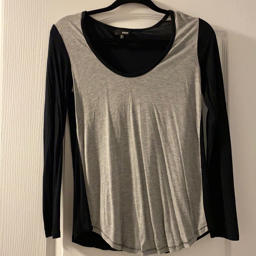 Black and Grey Long Sleeve Shirt